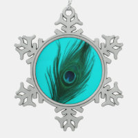 Teal Peacock Feather