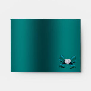 Teal Peacock Note Envelope