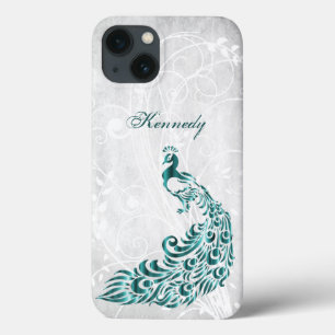 Teal Peacock Personalised Case-Mate iPhone Case