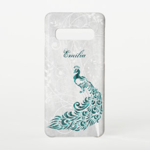 Teal Peacock Personalised Samsung Galaxy Case