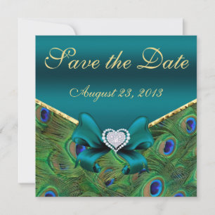 Teal Peacock Save the Date