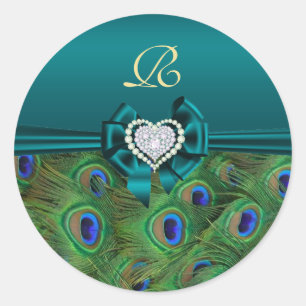 Teal Peacock Wedding Gift Seal