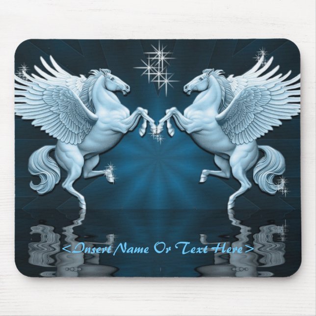 Teal Pegasus Reflections Mouse Pad (Front)