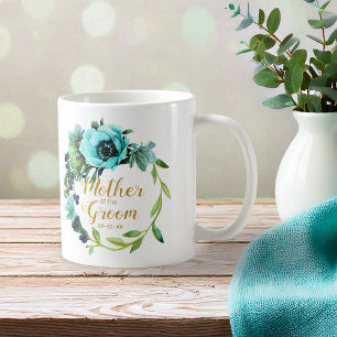 Teal Peony Wreath Mother of the Groom ID456 Coffee Mug
