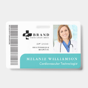 Teal Personalised Medical Employee Photo ID & Logo Badge