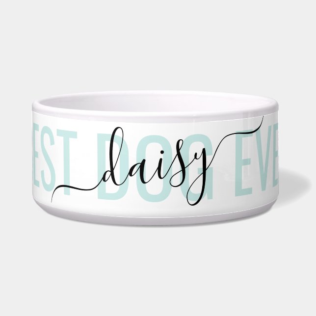 Teal Personalised Modern Chic Script Best Ever Dog (Front)