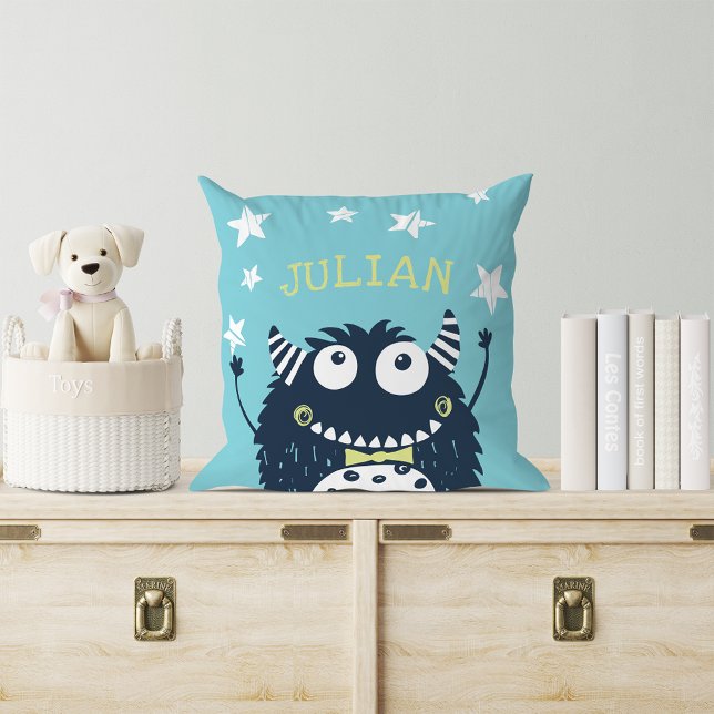 Teal | Personalised Monster Cushion (Creator Uploaded)