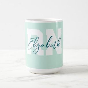 Teal Personalized RN Coffee Mug