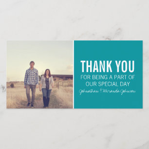 Teal Photo Thank You Cards