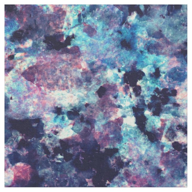 Teal, Pink, and Black Granite Marble Pattern Fabric (Close Up)