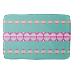 Teal Pink and Green Patterned Mat
