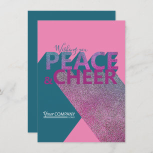 Teal & Pink, Business Holiday Card