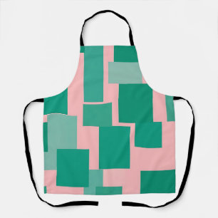 Teal Pink Color Block Pattern Modern Abstract Apron
