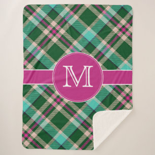 Teal & Pink Plaid Sherpa Blanket