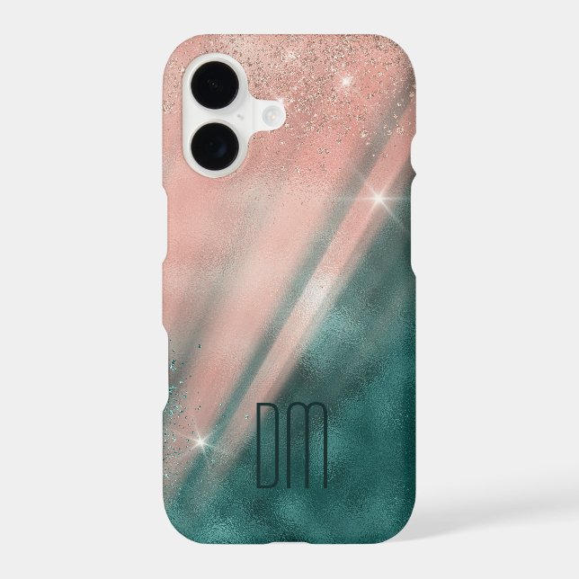 Teal Pink Star Light Show Monogram (Back)