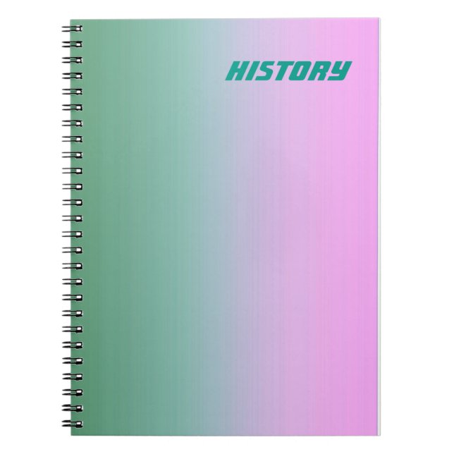 Teal Pink Subject/Name Notebook (Front)