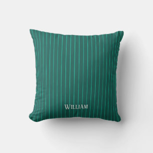 Teal pinstripes cushion