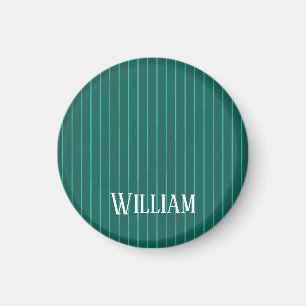 Teal pinstripes magnet