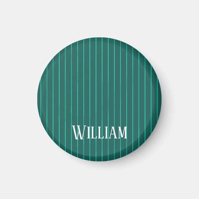 Teal pinstripes magnet (Front)