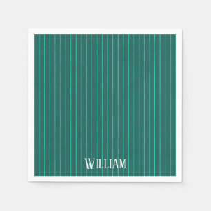 Teal pinstripes napkin