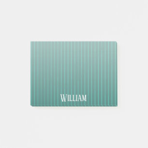Teal pinstripes post-it notes