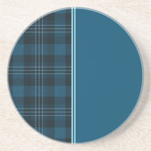Teal Plaid Sandstone Coaster