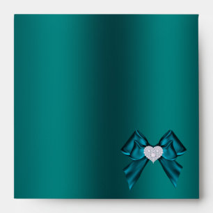 Teal Plum Peacock Envelope