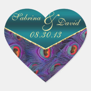 Teal Plum Peacock Envelope Seal