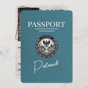 Teal Poland Passport Save The Date