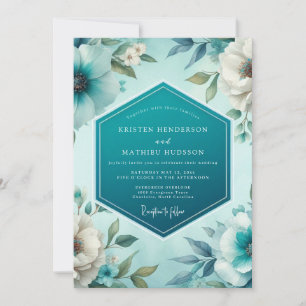 Teal Polished Spring Wedding Invitation