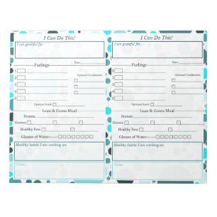 Teal Polka Dot 5-1 Food Journal Notepad