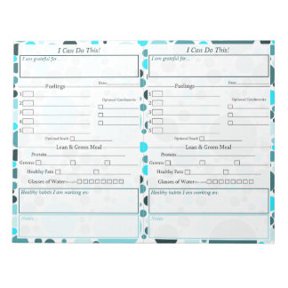 Teal Polka Dot 5-1 Food Journal Notepad