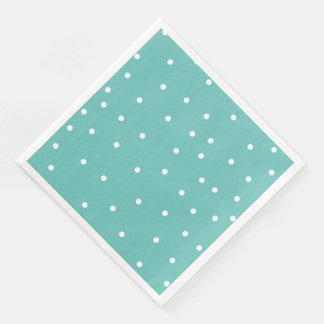 Teal Polka Dot Pattern Minimalistic Napkin (Corner)