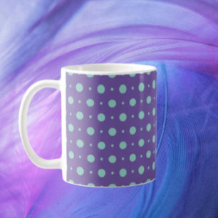 Teal Polka Dots on Purple Classic Mug