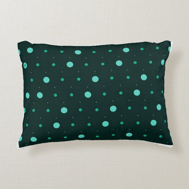 Teal Polka Dots Seamless Pattern Decorative Cushion (Front)