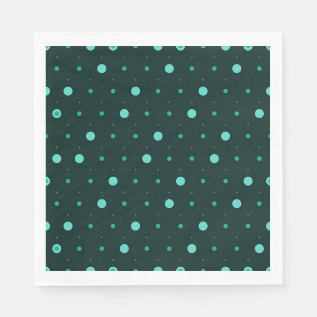Teal Polka Dots Seamless Pattern Napkin (Front)