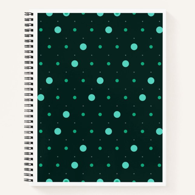 Teal Polka Dots Seamless Pattern Notebook (Front)