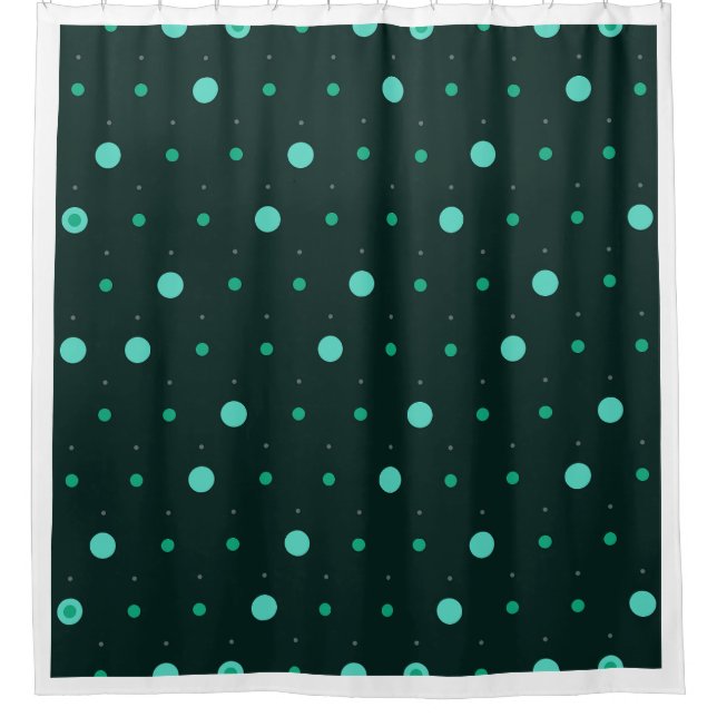 Teal Polka Dots Seamless Pattern Shower Curtain (Front)