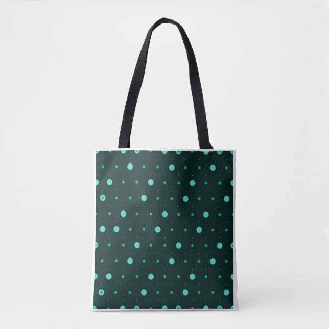 Teal Polka Dots Seamless Pattern Tote Bag (Front)