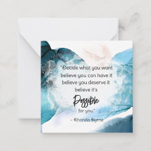 *~ Teal POSSIBLE Quote AP62 Note Card