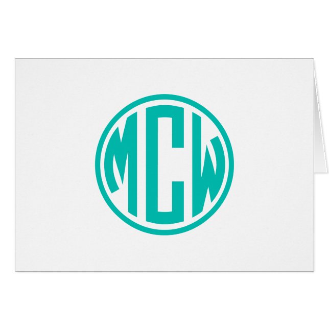 Teal Preppy Circle Monogram DIY BG (Front Horizontal)