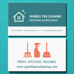 Teal Professional House Cleaning Services Business Card