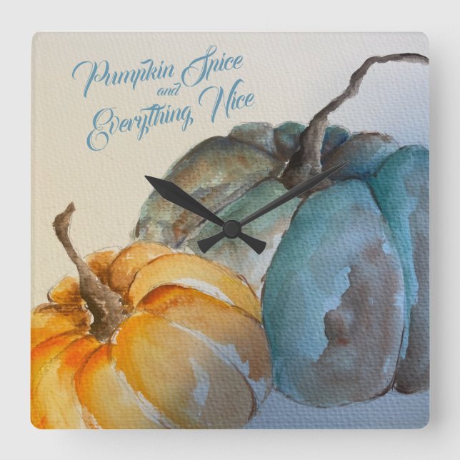 Teal Pumpkin Acrylic Wall Clock (Front)