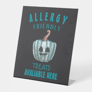 Teal Pumpkin Halloween Allergy Friendly Treats Pedestal Sign
