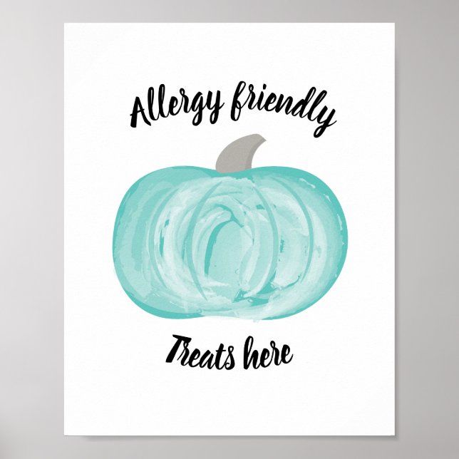 Teal Pumpkin Halloween Sign Allergy friendly (Front)