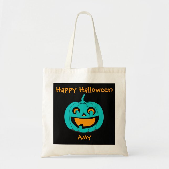 Teal Pumpkin Halloween Treat Bag (Front)