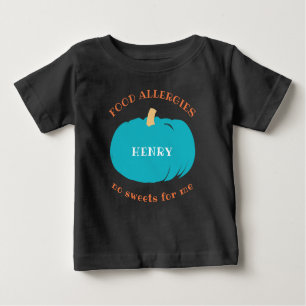 Teal Pumpkin Personalised Allergy Halloween Kids Baby T-Shirt