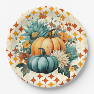 Teal Pumpkins Paper Plate