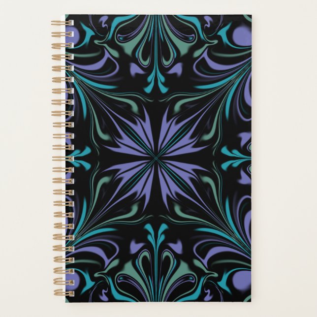 Teal Purple Abstract Weekly Planner (Front)