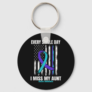 Teal Purple Aunt Suicide Awareness Prevention Amer Key Ring